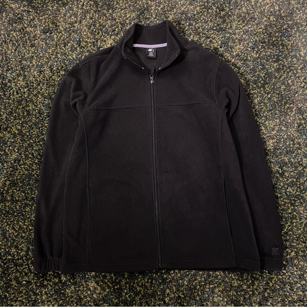 Starter Black Fleece Quarter Zip Up Medium